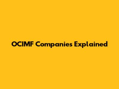 OCIMF Companies Explained