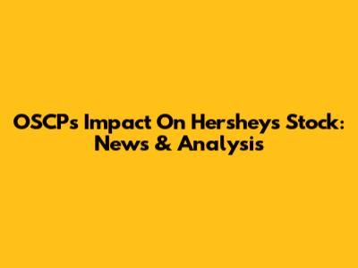 OSCP's Impact On Hershey's Stock: News & Analysis