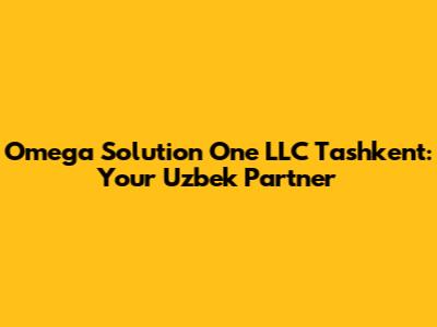 Omega Solution One LLC Tashkent: Your Uzbek Partner