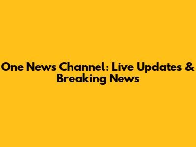 One News Channel: Live Updates & Breaking News
