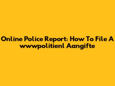 Online Police Report: How To File A 'wwwpolitienl Aangifte'