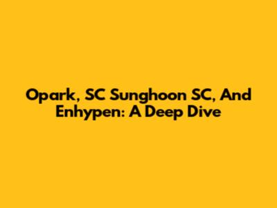 Opark, SC Sunghoon SC, And Enhypen: A Deep Dive
