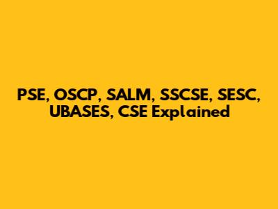 PSE, OSCP, SALM, SSCSE, SESC, UBASES, CSE Explained