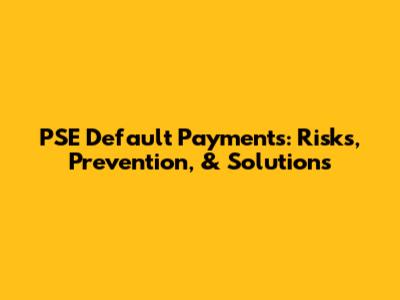 PSE Default Payments: Risks, Prevention, & Solutions