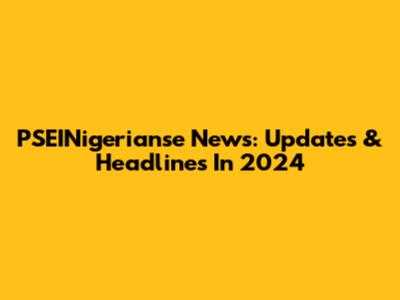 PSEINigerianse News: Updates & Headlines In 2024