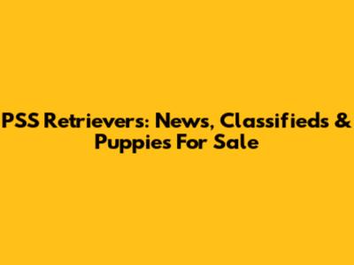 PSS Retrievers: News, Classifieds & Puppies For Sale