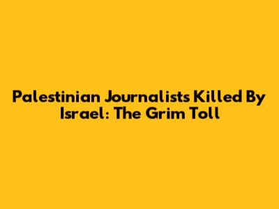 Palestinian Journalists Killed By Israel: The Grim Toll