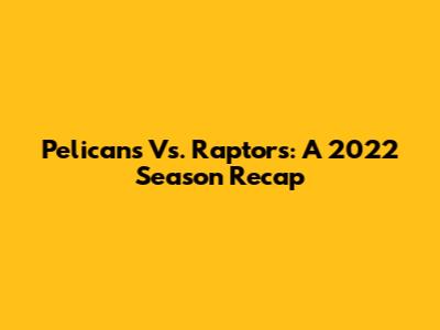 Pelicans Vs. Raptors: A 2022 Season Recap