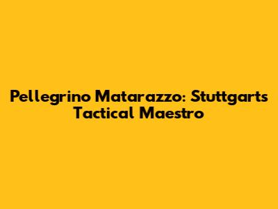 Pellegrino Matarazzo: Stuttgart's Tactical Maestro