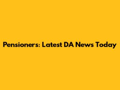 Pensioners: Latest DA News Today