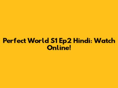 Perfect World S1 Ep2 Hindi: Watch Online!