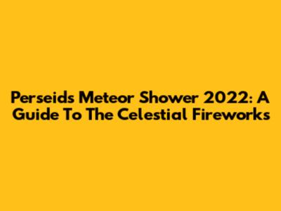 Perseids Meteor Shower 2022: A Guide To The Celestial Fireworks