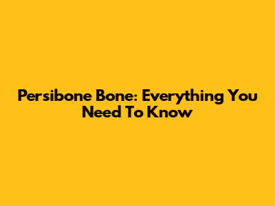 Persibone Bone: Everything You Need To Know