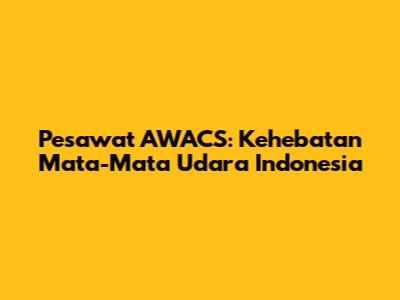 Pesawat AWACS: Kehebatan Mata-Mata Udara Indonesia