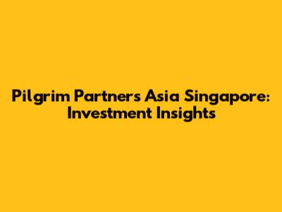 Pilgrim Partners Asia Singapore: Investment Insights