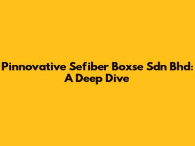 Pinnovative Sefiber Boxse Sdn Bhd: A Deep Dive