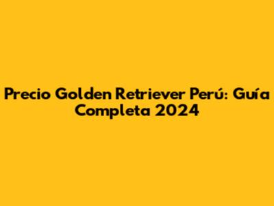 Precio Golden Retriever Perú: Guía Completa 2024