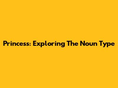 Princess: Exploring The Noun Type