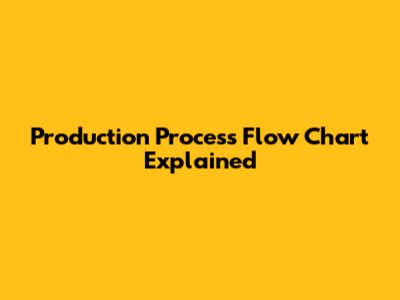 Production Process Flow Chart Explained