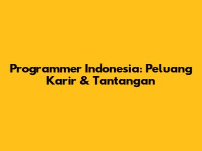 Programmer Indonesia: Peluang Karir & Tantangan