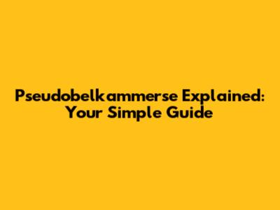 Pseudobelkammerse Explained: Your Simple Guide