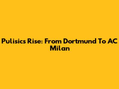 Pulisic's Rise: From Dortmund To AC Milan