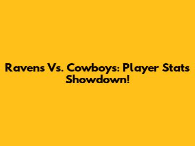 Ravens Vs. Cowboys: Player Stats Showdown!