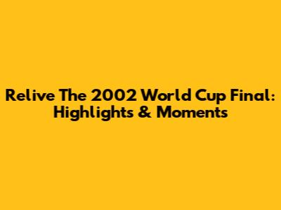 Relive The 2002 World Cup Final: Highlights & Moments