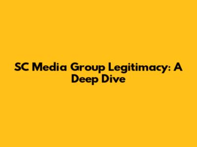 SC Media Group Legitimacy: A Deep Dive