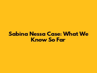 Sabina Nessa Case: What We Know So Far