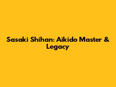 Sasaki Shihan: Aikido Master & Legacy