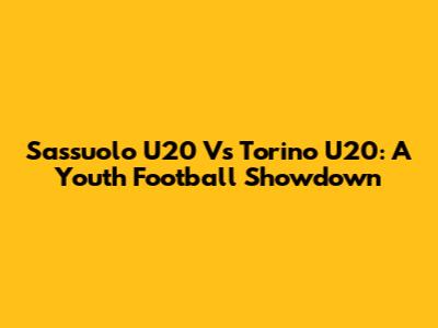 Sassuolo U20 Vs Torino U20: A Youth Football Showdown