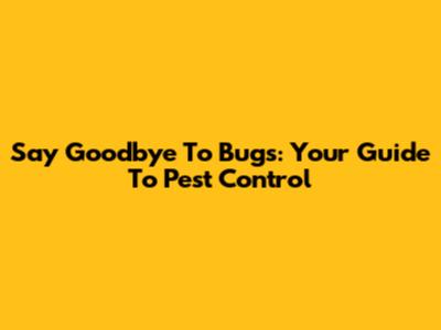 Say Goodbye To Bugs: Your Guide To Pest Control