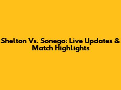 Shelton Vs. Sonego: Live Updates & Match Highlights