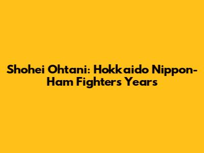 Shohei Ohtani: Hokkaido Nippon-Ham Fighters Years
