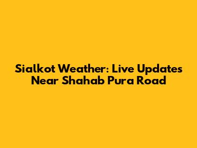 Sialkot Weather: Live Updates Near Shahab Pura Road