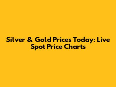 Silver & Gold Prices Today: Live Spot Price Charts