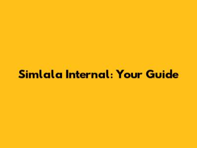 Simlala Internal: Your Guide