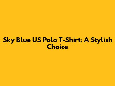 Sky Blue US Polo T-Shirt: A Stylish Choice