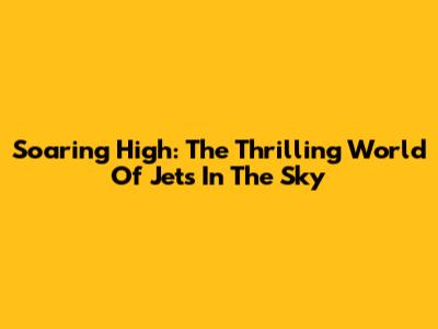 Soaring High: The Thrilling World Of Jets In The Sky