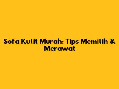 Sofa Kulit Murah: Tips Memilih & Merawat