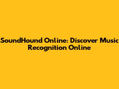 SoundHound Online: Discover Music Recognition Online