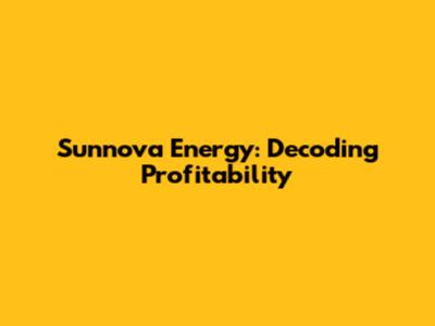 Sunnova Energy: Decoding Profitability