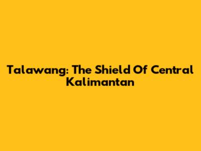 Talawang: The Shield Of Central Kalimantan