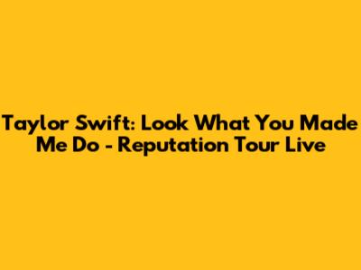 Taylor Swift: Look What You Made Me Do - Reputation Tour Live