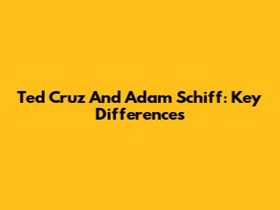 Ted Cruz And Adam Schiff: Key Differences