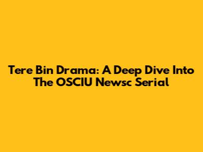Tere Bin Drama: A Deep Dive Into The OSCIU Newsc Serial