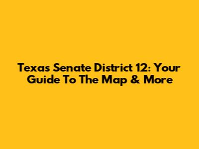 Texas Senate District 12: Your Guide To The Map & More