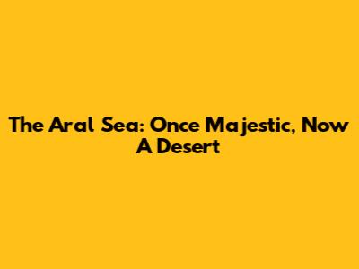 The Aral Sea: Once Majestic, Now A Desert