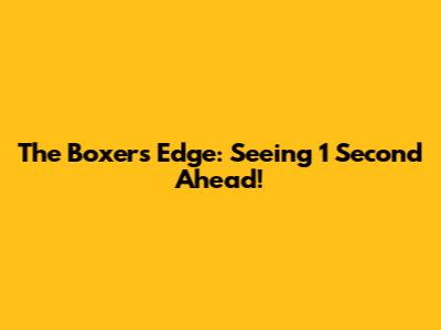 The Boxer's Edge: Seeing 1 Second Ahead!